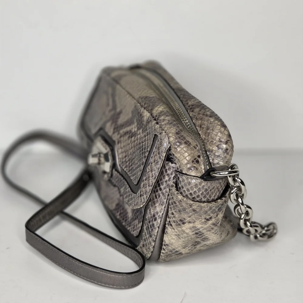 Coach Campbell SilverGray Python Exotic Snakeskin Camera Bag‎